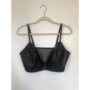 XL Colsie Leather Look Bralette Top halloween club goth grung